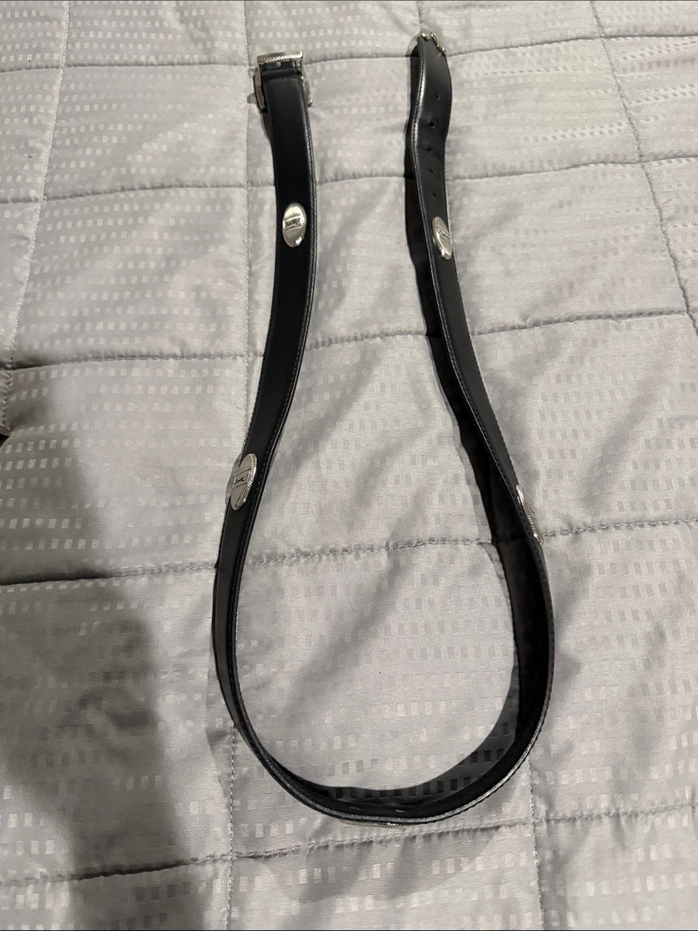 PGA set of 2 Black and Brown 50” Leather Belt set with Silver Oval Accents